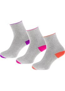Skechers, Damen Socken, Graumeliert / Lila / Orange / Pink