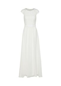 UNIQUE, Damen Abendkleid mit Spitze, Weiß