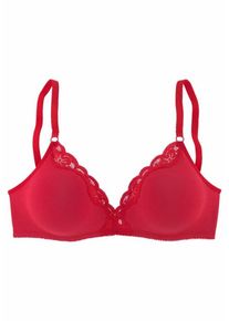 Petite Fleur, Damen BH ohne Bügel, Rot / Weiß