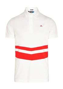 J. Lindeberg J.Lindeberg, Herren 'M Double Stripe Reg TX Jersey' Poloshirt, Hellrot / Weiß