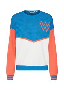 Wrangler, Damen Pullover, Blau / Orange / Weiß