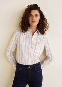 Mango, Damen Hemd 'Milk4', Navy / Gelb / Wei&szlig;
