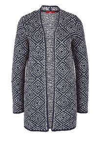 s.Oliver RED LABEL, Damen Strickjacke, Blau / Wei&szlig;