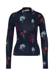 EDITED, Damen Longsleeve 'Marille', Navy / Hellblau / Feuerrot
