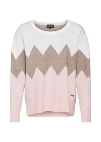 Broadway NYC FASHION, Damen Pullover 'Kaitlyn', Grau / Rosa / Wei&szlig;