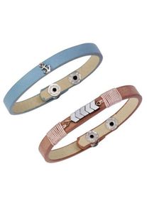 J. JAYZ, Damen Armband Set, Rauchblau / Rosé / Silber