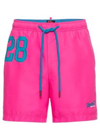 Superdry, Herren Badehose 'WATERPOLO', Hellblau / Pink