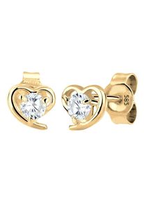 Elli Premium, Damen Ohrringe 'Herz', Gold
