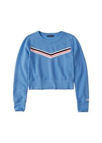 Abercrombie & Fitch Abercrombie & Fitch, Damen Pullover 'RAINBOW CHEVRON CREW', Himmelblau