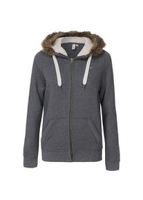 Q/S Designed By, Damen Sweatjacke mit Plüsch-Kapuze, Grau