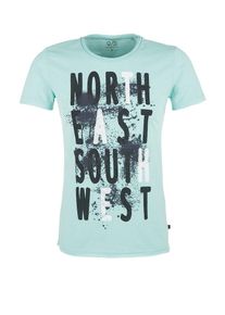 Q/S Designed By, Herren T-Shirt, Pastellblau / Schwarz / Weiß