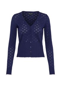 King Louie, Damen Strickjacke mit Lochmuster 'V Heart', Nachtblau