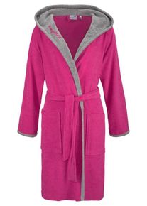 Kangaroos, Damen Bademantel 'Nelly', Grau / Pink