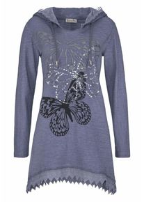 Boysen's BOYSEN'S, Damen Kapuzenshirt, Taubenblau / Silbergrau / Schwarz / Silber