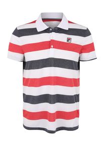 Fila, Herren Gestreiftes Poloshirt 'Fabrice', Blau / Rot / Weinrot