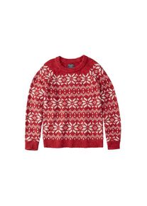 Abercrombie & Fitch Abercrombie & Fitch, Damen Pullover 'SNOWFLAKE PATTERN CREW', Rot / Weiß