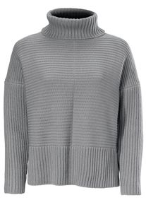 Heine, Damen Rollkragenpullover mit Strickmix, Grau