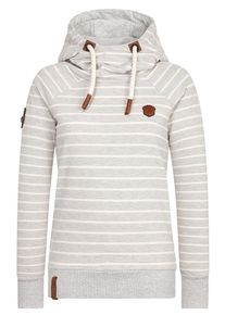 Naketano, Damen Sweatshirt 'Rap Magelan', Stone / Wei&szlig;