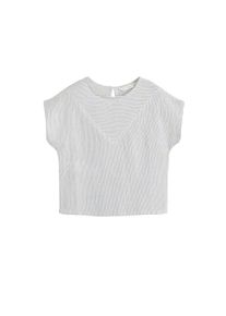 Mango Kids, Mädchen Bluse 'Rossy', Dunkelgrau / Weiß