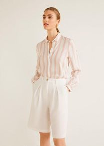 Mango, Damen Bluse 'Nikka', Pastellpink / Weiß