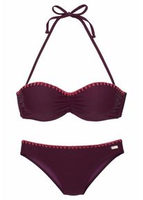 Buffalo, Damen Bügel-Bandeau-Bikini, Aubergine
