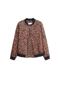 Violeta by Mango, Damen Jacke 'Mancha', Oliv / Pastellrot / Schwarz