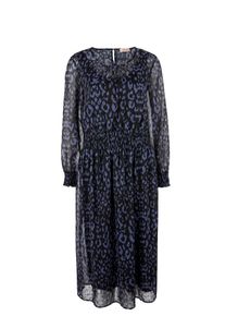 TRIANGLE, Damen Chiffonkleid, Dunkelblau / Schwarz