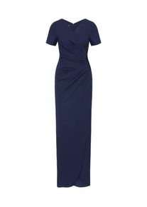 Apart, Damen Abendkleid in Wickeloptik mit V-Ausschnitt, Nachtblau