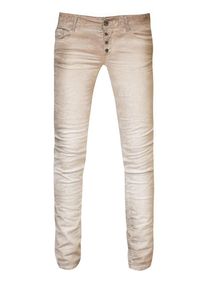 COCCARA, Damen Jeans 'Curly', Beige / Hellbeige