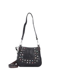 Campomaggi, Damen Schultertasche, Hellblau / Rot / Schwarz / Silber