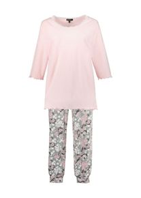 Ulla Popken, Damen Pyjama, Mischfarben / Rosa