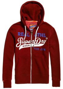 Superdry, Herren Sweatjacke 'HERITAGE CLASSIC', Royalblau / Dunkelrot / Weiß