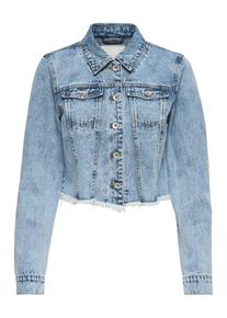 Only, Damen Kurz geschnittene Jeansjacke, Blau