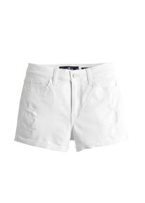 Hollister, Damen Jeans 'SB19-WHITE DST RCC AS HR 3 IN SHORT', White Denim
