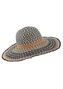 Heine, Damen Hut, Beige / Orange / Schwarz