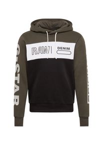 G-Star Raw, Herren Sweatshirts 'Swando block graphic hdd sw l\s', Dunkelgrau / Schwarz / Weiß