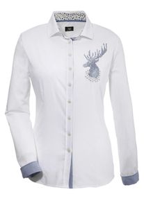 OS-Trachten, Damen Trachtenbluse, Blau / Wei&szlig;
