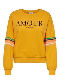 Only, Damen Sweatshirt 'DAISY', Limone / Mischfarben / Schwarz