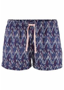 Petite Fleur, Damen Shorts mit Allover-Muster, Nachtblau