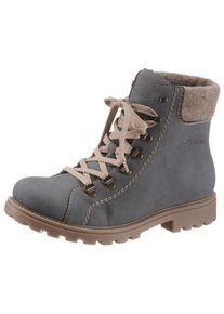 Rieker, Damen Schn&uuml;rboots, Hellbeige / Taubenblau