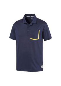 Puma, Herren Polo 'Faraday', Taubenblau / Gelb