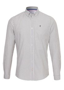pure, Herren Oxford-Hemd, Oliv / Perlwei&szlig;