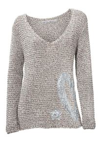 Heine, Damen Grobstrickpullover, Graumeliert