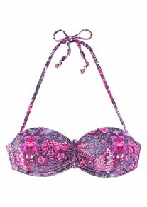 Buffalo, Damen Bügel-Bandeau-Top 'Happy', Aubergine / Pink / Rosa