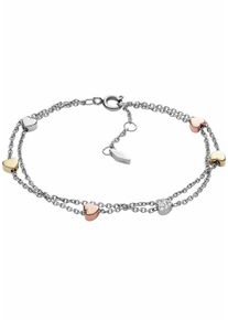 Fossil, Damen Armband 'Herzen JF02854998', Gold / Rosegold / Silber