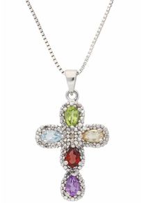 Firetti, Damen Kette mit Anhänger 'Kreuz', Mischfarben / Silber