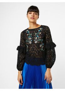 New Look, Damen Bluse im Spitzen-Look, Schwarz