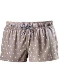 Maui Wowie, Damen Boardshorts, Taupe / Wei&szlig;