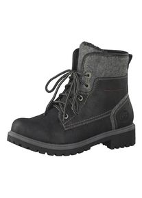 Marco Tozzi, Damen Stiefeletten, Dunkelgrau / Dunkelrot / Schwarz