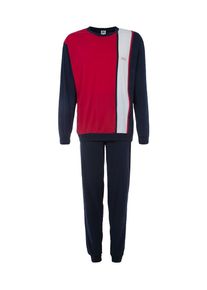 H.I.S. H.I.S, Herren Pyjama, Kobaltblau / Ultramarinblau / Rot / Wei&szlig;
